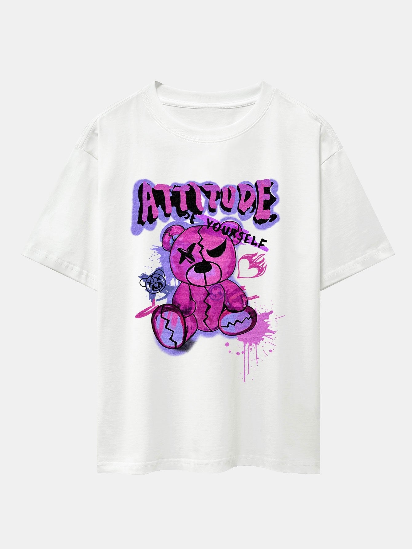 Jesus® | Tattered Bear Print Drop Shoulder Oversize T-Shirt