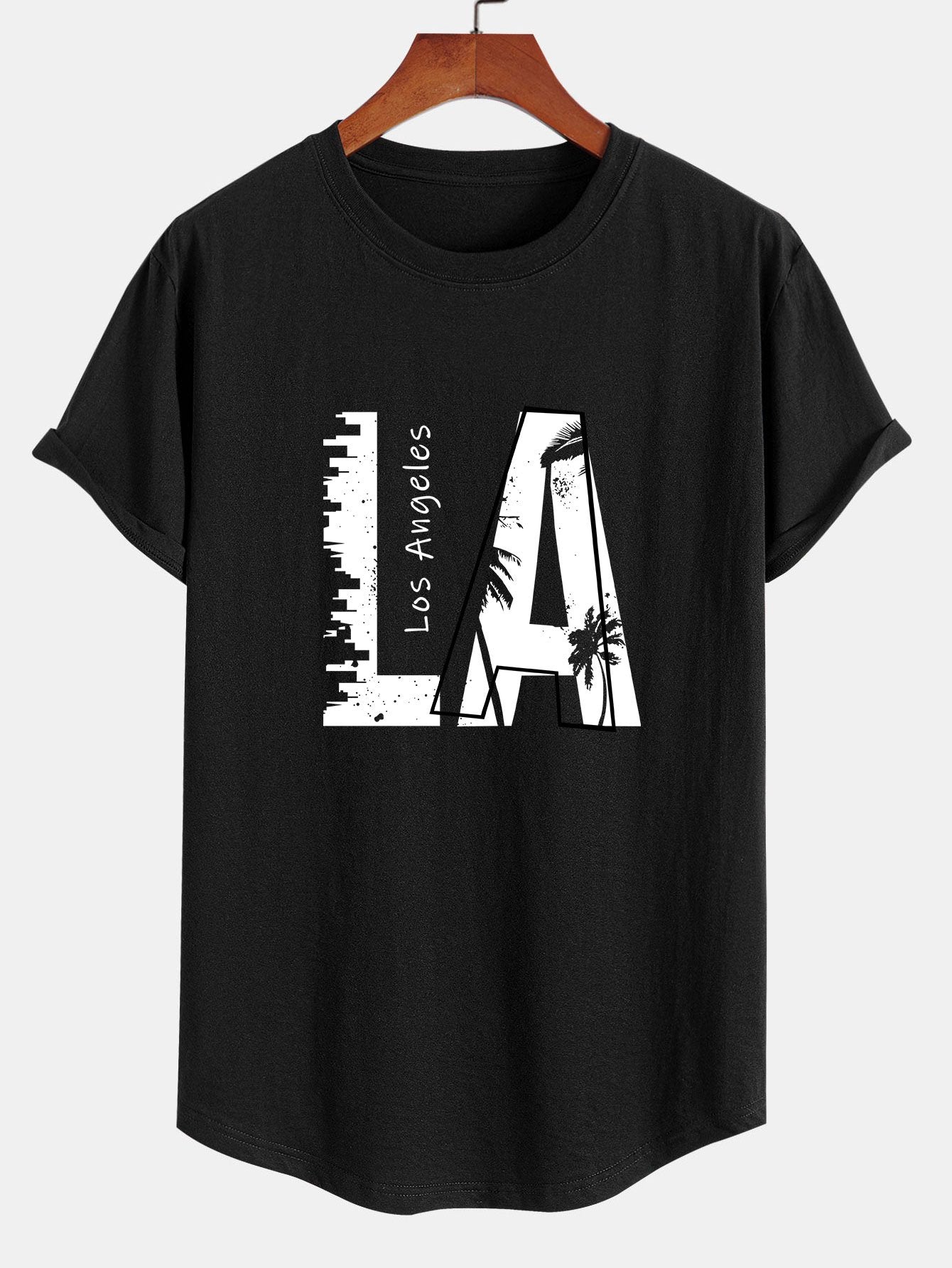 Antenor® | Los Angeles Print Cotton Arc Hem T-Shirt