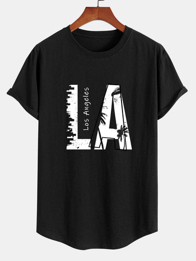 Antenor® | Los Angeles Print Cotton Arc Hem T-Shirt
