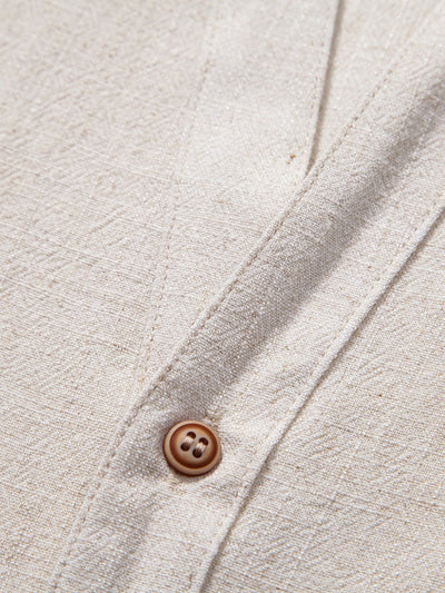Adam® | V Neck Linen Rayon Blend Shirt & Straight Leg Linen Pants