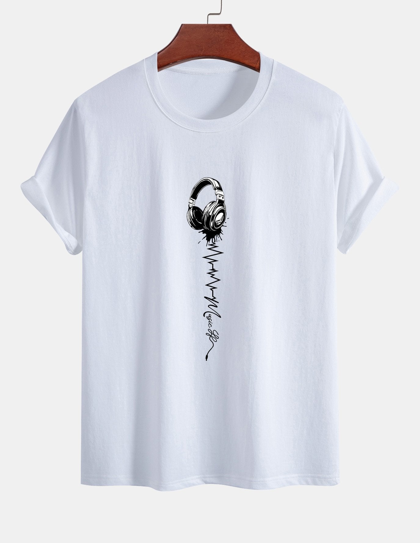 Tulio® | Earphone Print Cotton T-Shirt