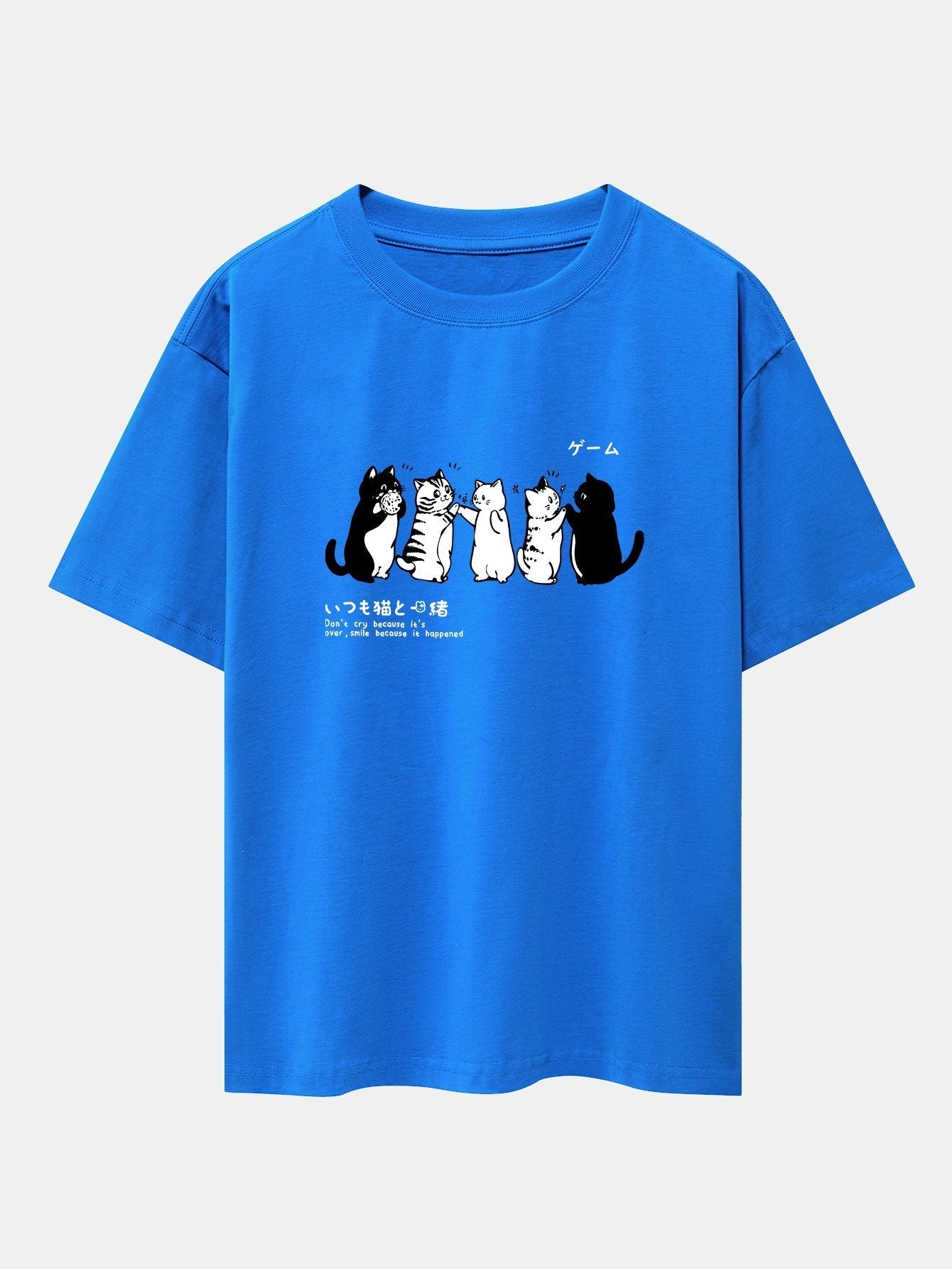 Ananías® | Friend Cat Print Drop Shoulder Oversize T-Shirt