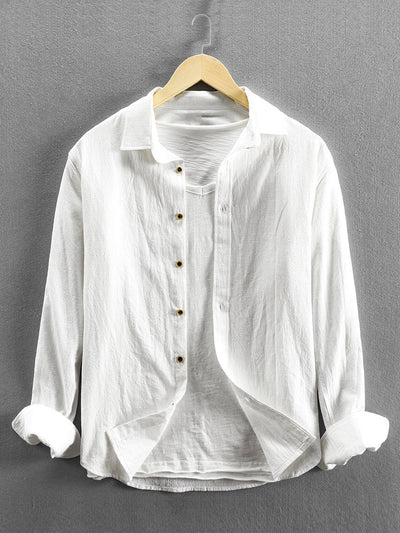 Artor® | Long Sleeve Linen And Cotton Blend Button Up Shirt