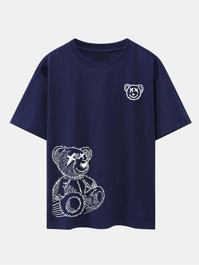 Héctor® | Cartoon Bear Print Drop Shoulder Oversize T-Shirt