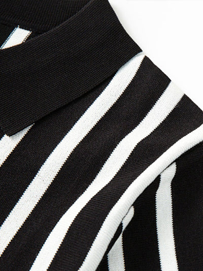 Stephen | Striped Short Sleeve Sweater Polo