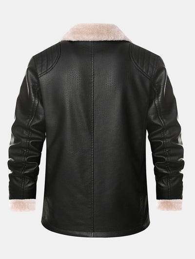 Alfonso | Faux Fur Lined PU Leather Blazer
