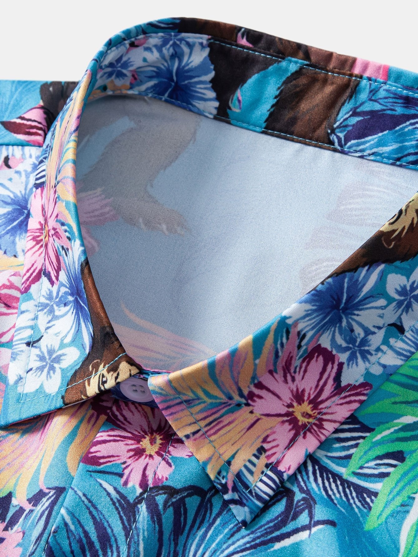 Kasey® | Tropical Plants And Orangutan Print Button Up Shirt