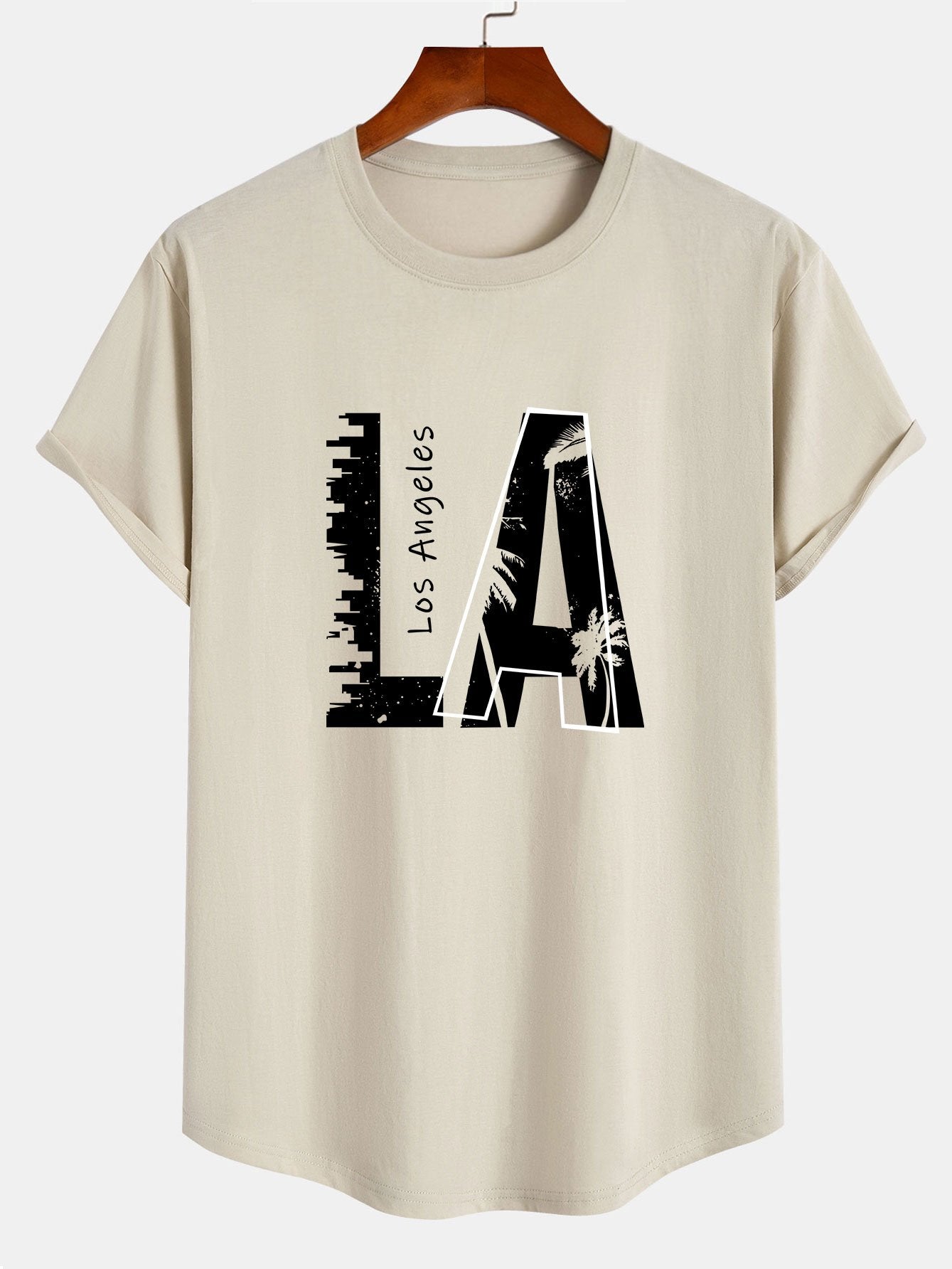 Antenor® | Los Angeles Print Cotton Arc Hem T-Shirt