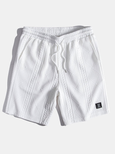 Adelphius® | 3 Pieces Geometric Jacquard Drawstring Shorts