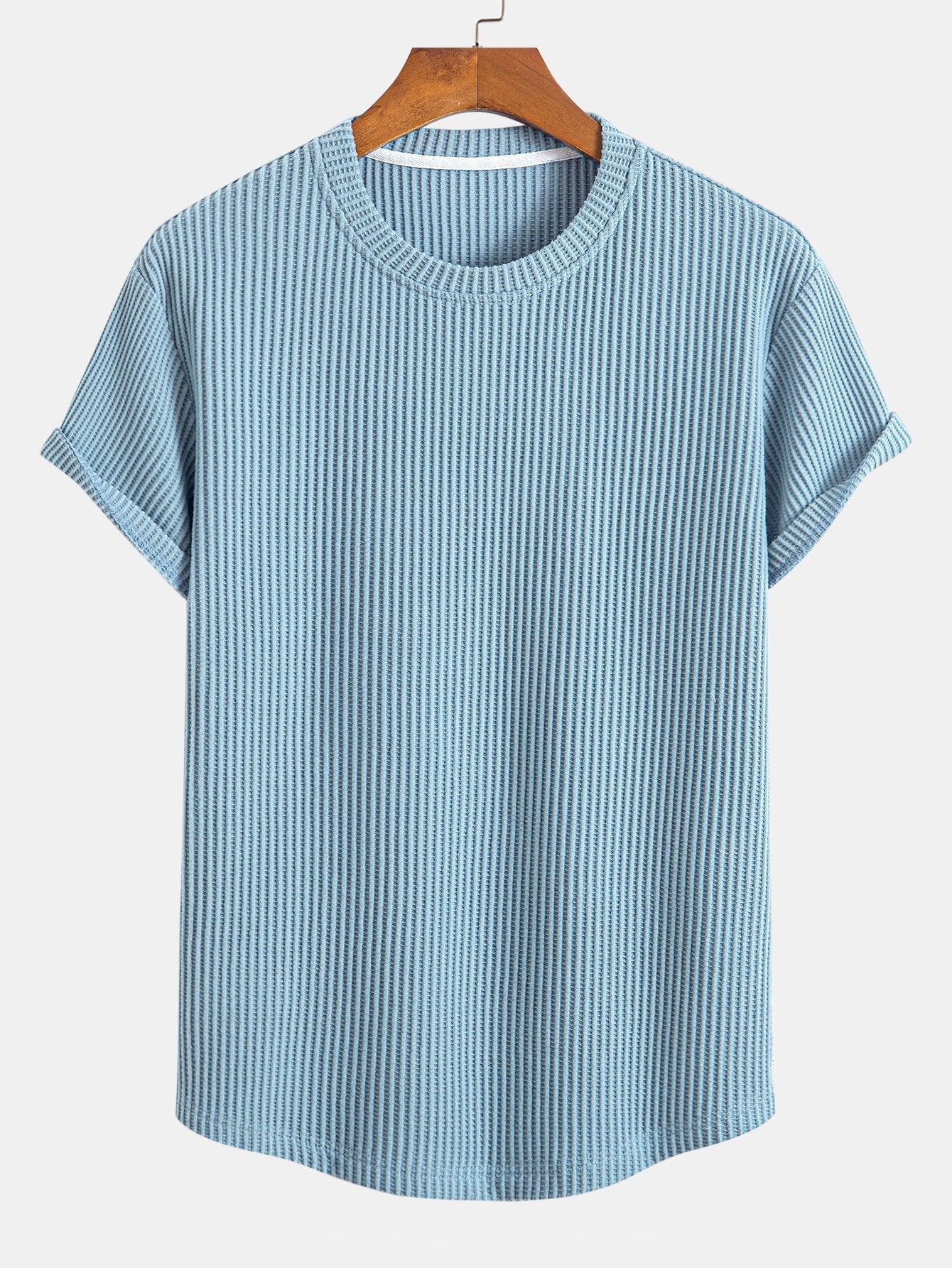 Secundino® | Knitted Waffle Arc Hem T-Shirt
