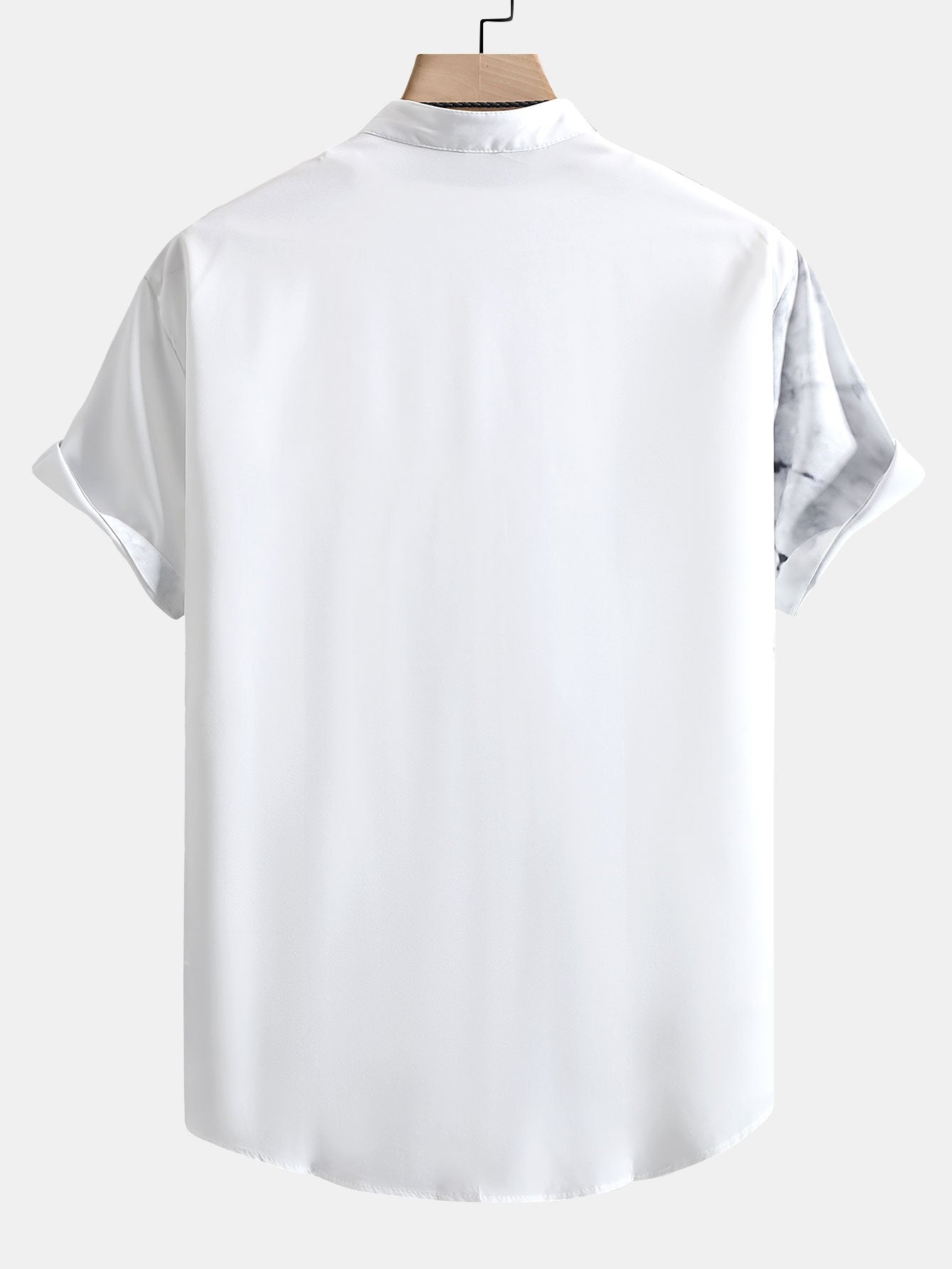 Malik® | Traditional Oriental Ink Painting Print Stand Collar Shirt