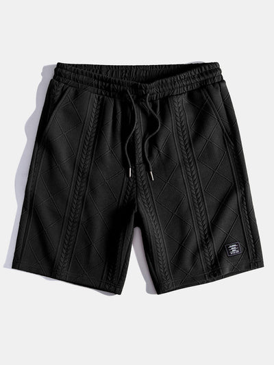 Adelphius® | 3 Pieces Geometric Jacquard Drawstring Shorts