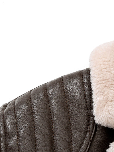Alfonso | Faux Fur Lined PU Leather Blazer