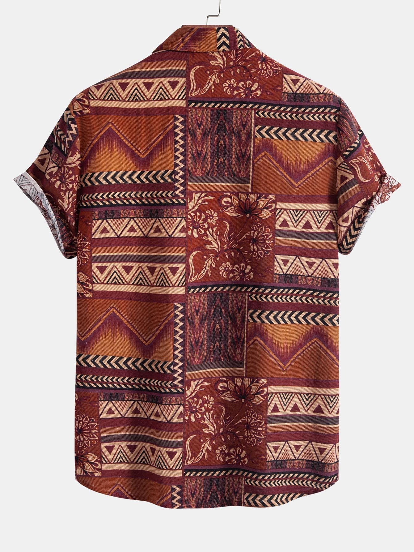 Alfy® | Floral Geometric Patchwork Print Cotton Shirt