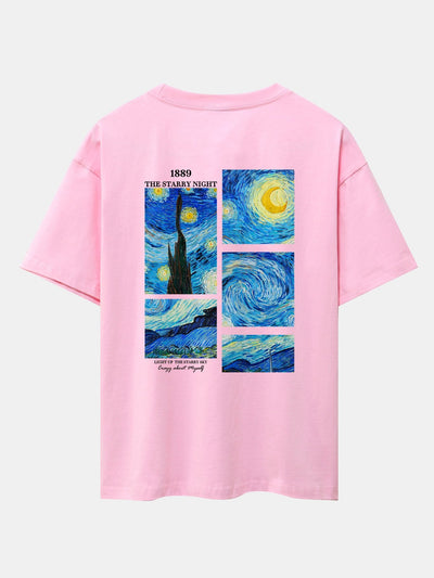 Hugh® | The Starry Night Back Print Drop Shoulder Oversize T-Shirt