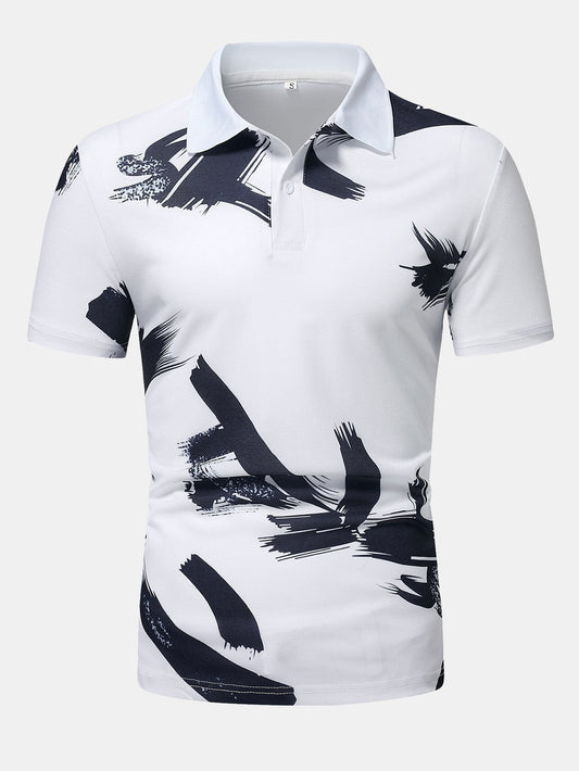 Eduardo® | Brushstroke Print Polo Shirt