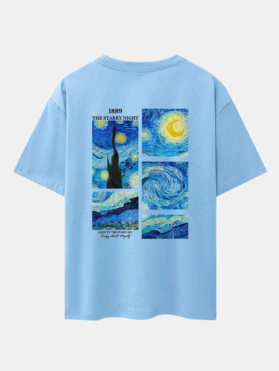 Hugh® | The Starry Night Back Print Drop Shoulder Oversize T-Shirt