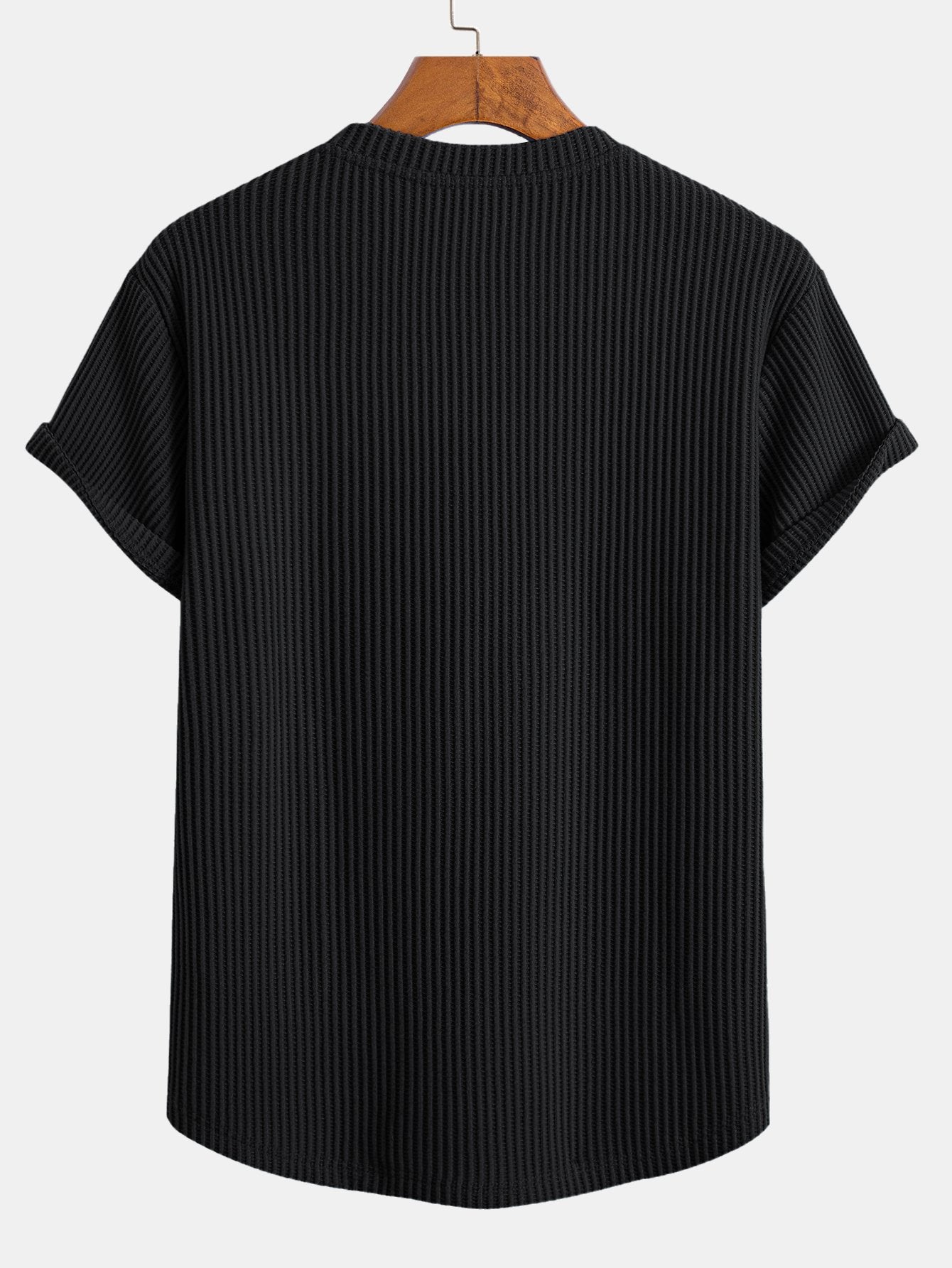 Secundino® | Knitted Waffle Arc Hem T-Shirt