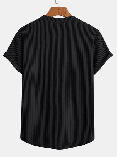 Secundino® | Knitted Waffle Arc Hem T-Shirt