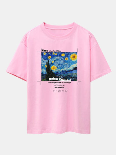 Aegon® | Abstract Painting Print Drop Shoulder Oversize T-Shirt