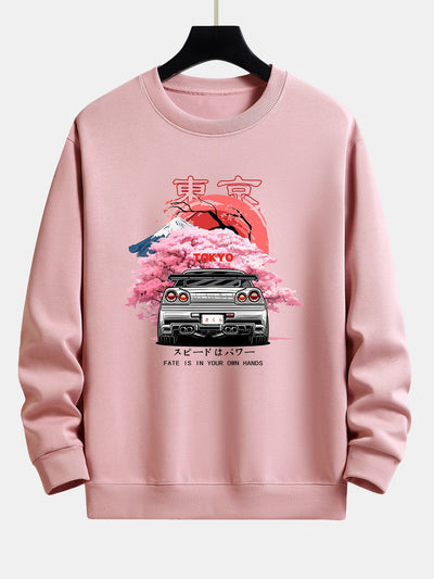 Kody® | Tokyo Sakura Car Print Relax Fit Sweatshirt