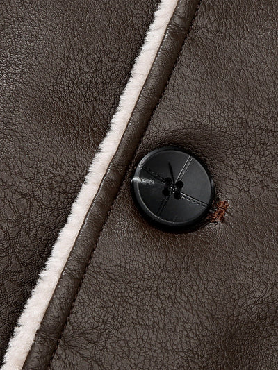 Alfonso | Faux Fur Lined PU Leather Blazer