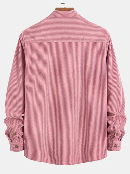 Adriano® | Corduroy Stand Collar Shirt