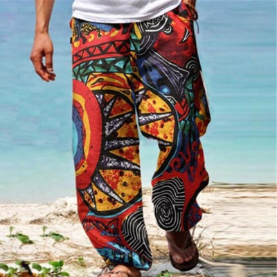 Men's Vine Loose Printed Drawstring Pants