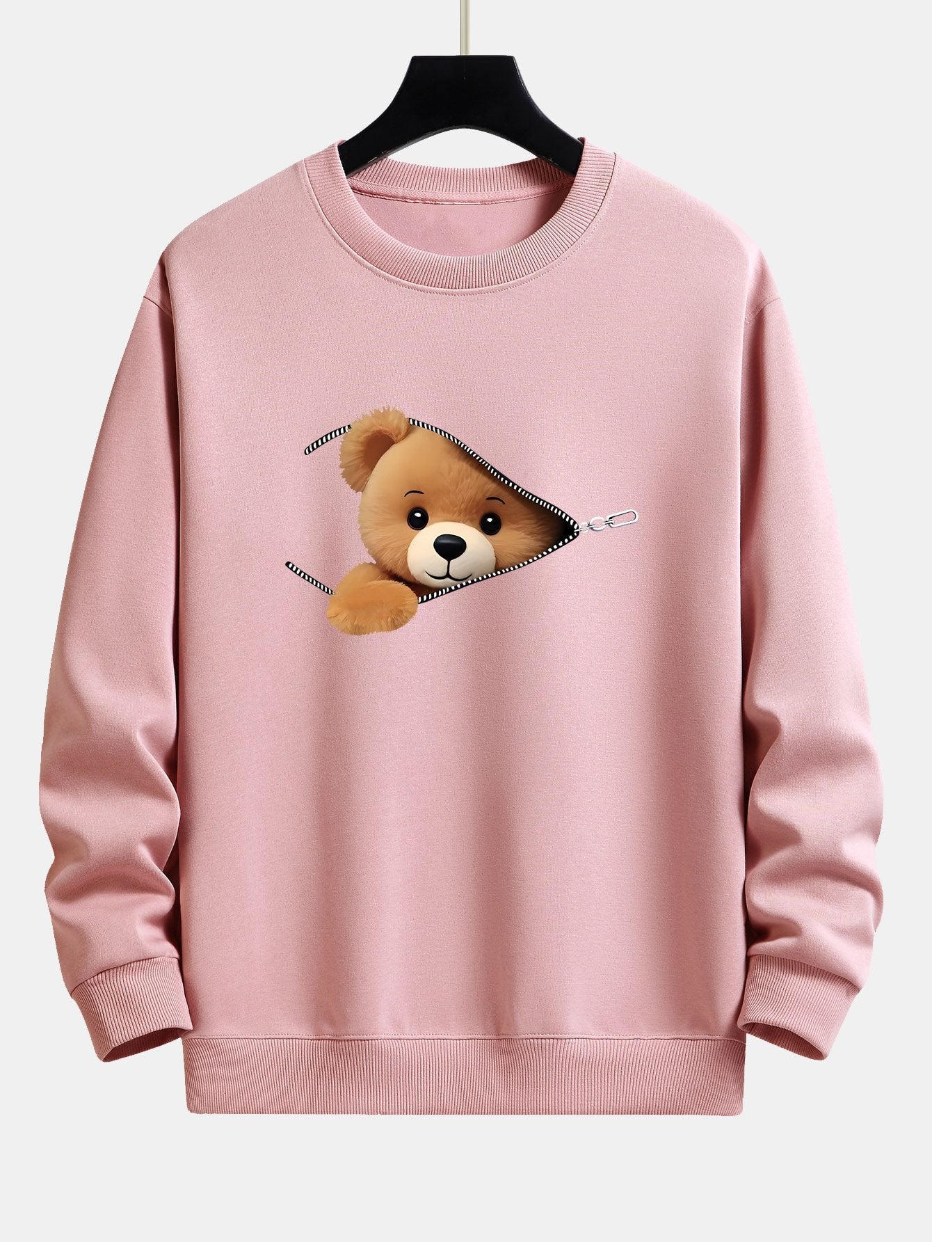 Theodore® | Zipper Bear Print Relax Fit Sweatshirt