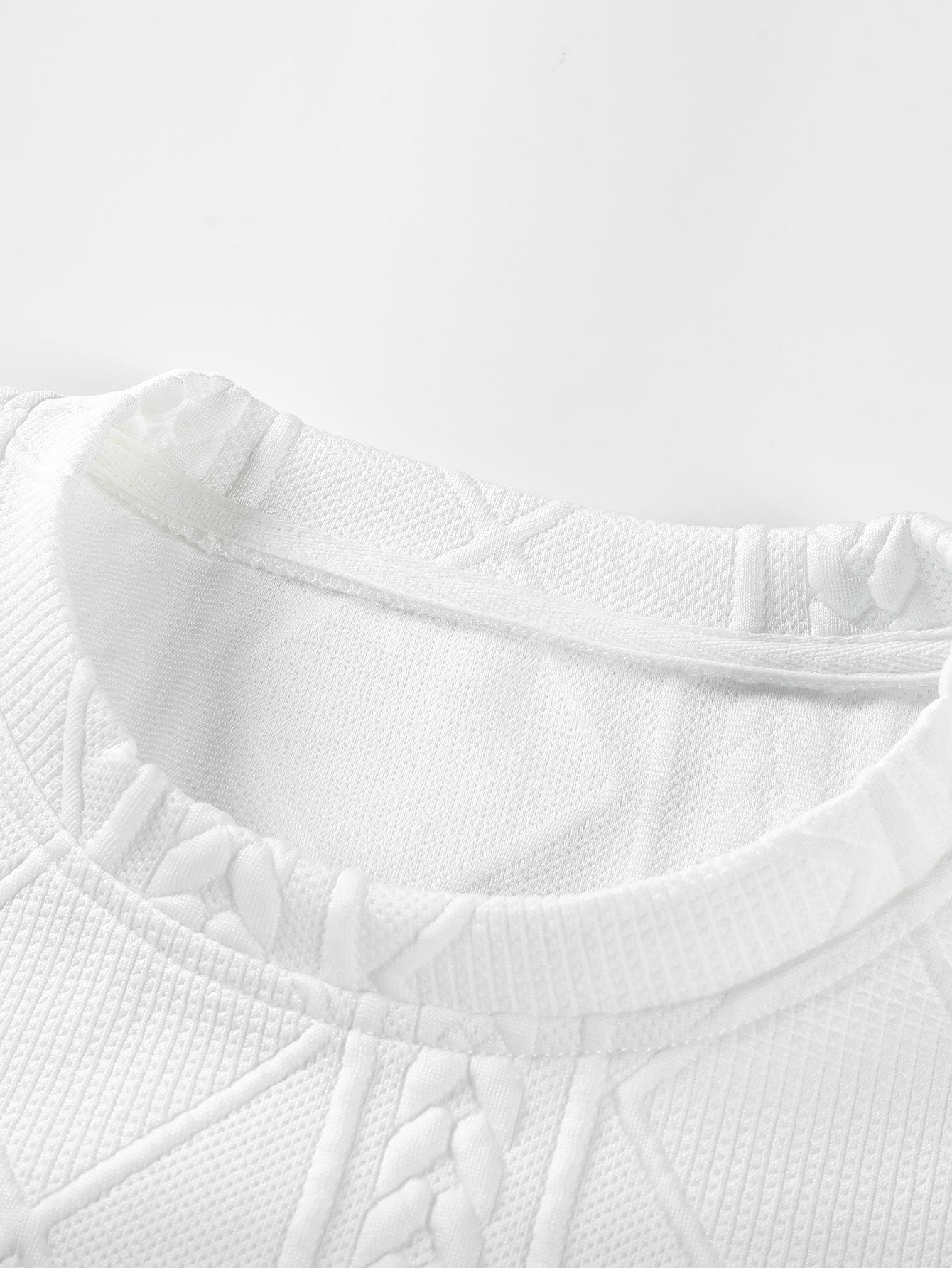 Lucas® | Long Sleeved T-Shirt With Curved Hem In Geometric Jacquard & Cargo Joggers In Corduroy With Drawstring