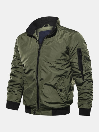 Javier | Quilted Lined Funnel Neck Bomber Jacket