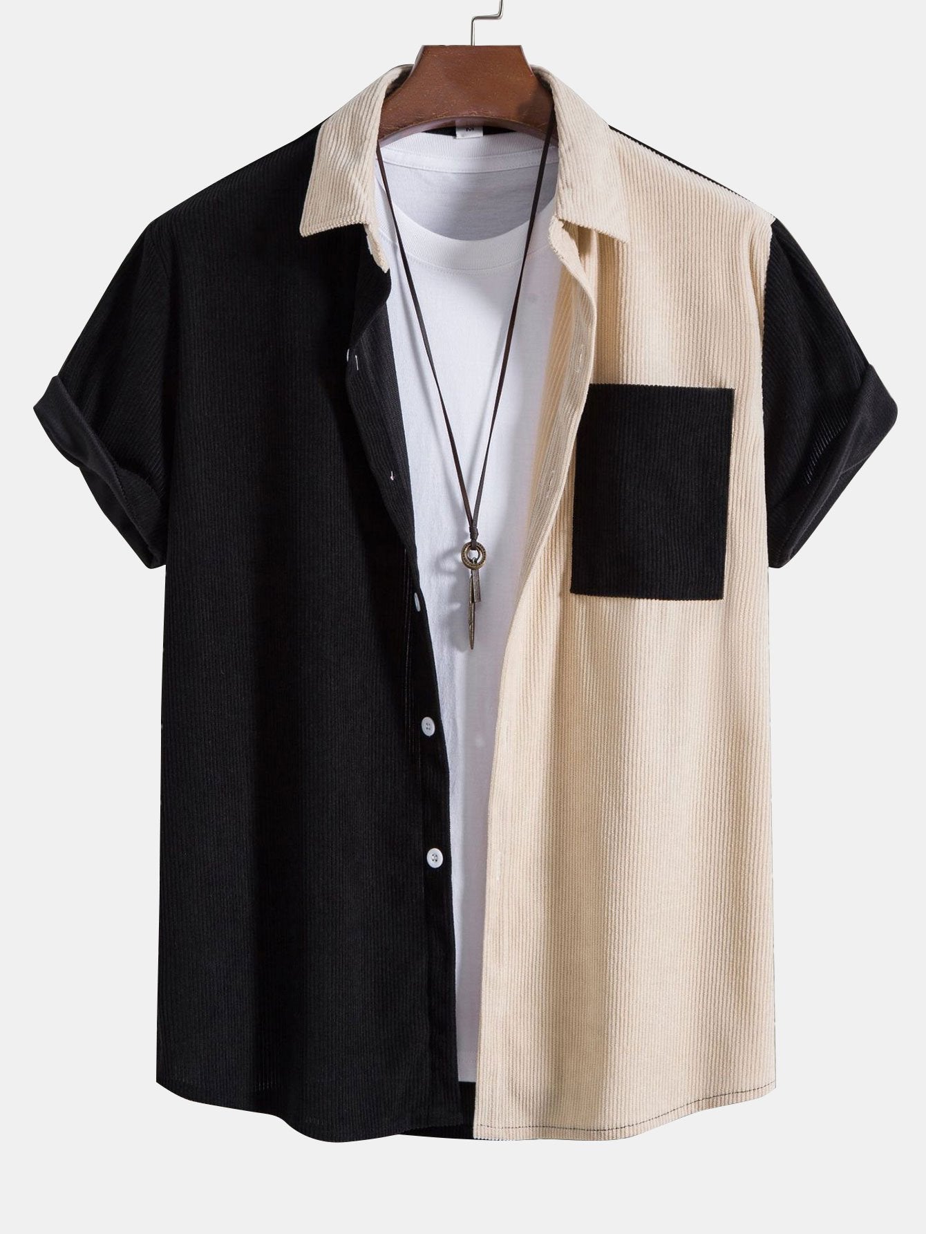 Publio® | Two Tone Corduroy Shirt & Corduroy Shorts