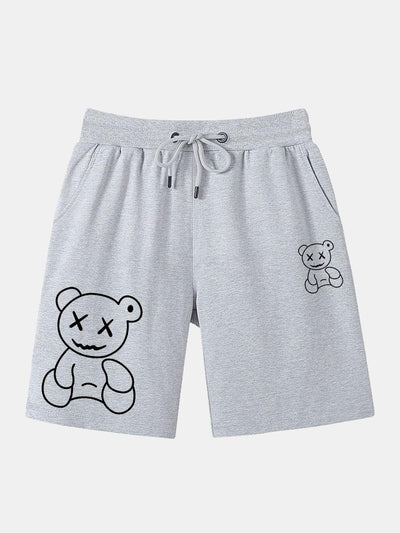 Bahadir® | Line Shaped Bear Print Shorts