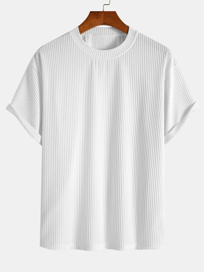 Ezequiel® | Relax Fit Ribbed T-Shirt & Drawstring Ribbed Shorts