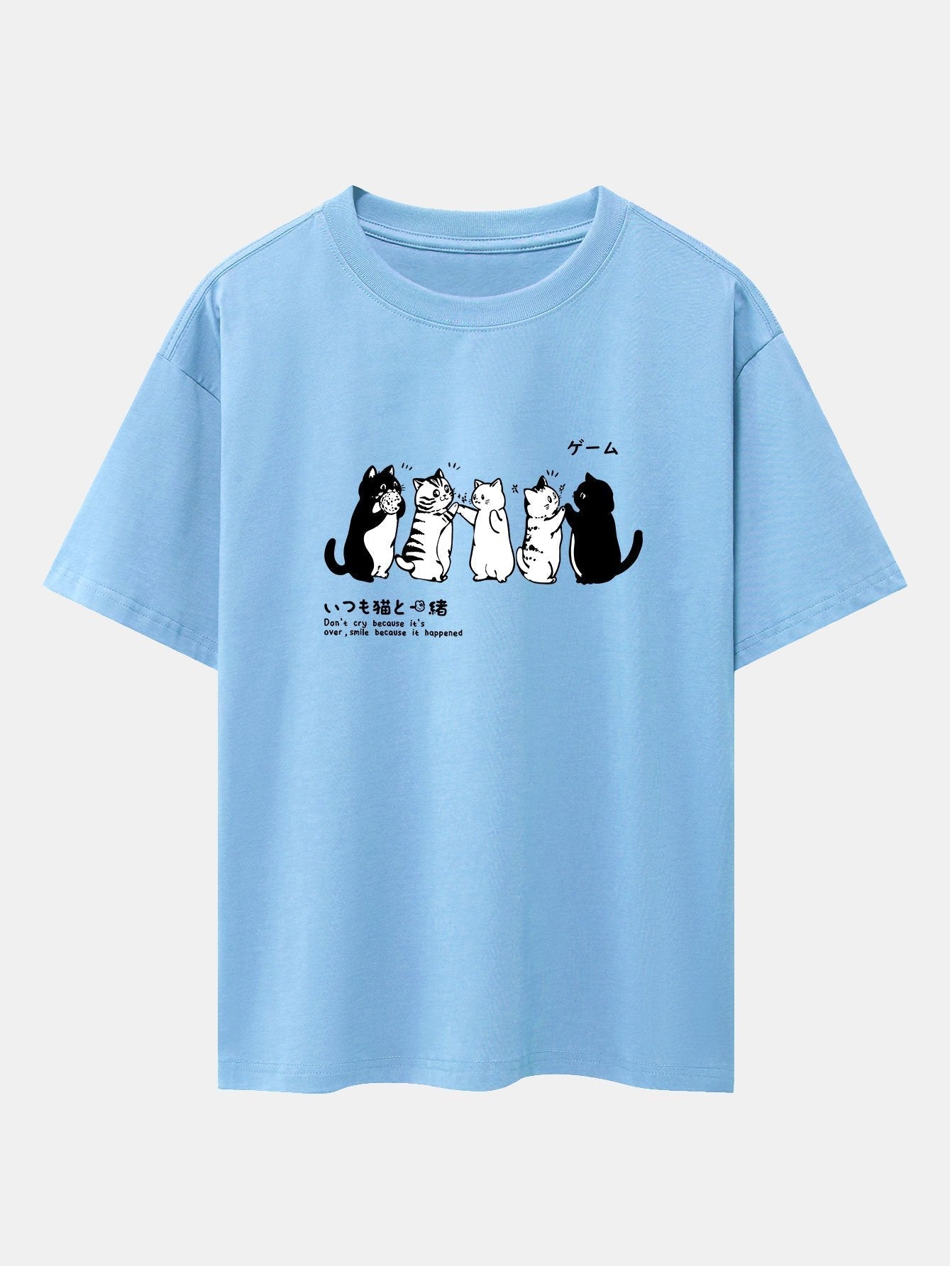 Ananías® | Friend Cat Print Drop Shoulder Oversize T-Shirt