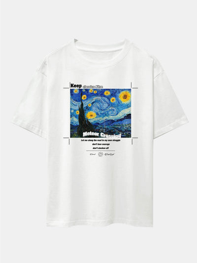 Aegon® | Abstract Painting Print Drop Shoulder Oversize T-Shirt