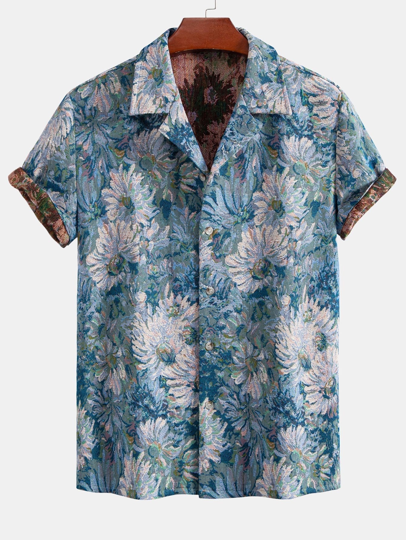 Adeimantos® | Painted Floral Jacquard Cuban Shirt & Shorts