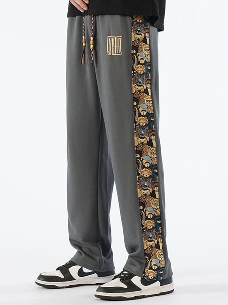 Adalberto® | Bear Print Patchwork Straight Leg Pants