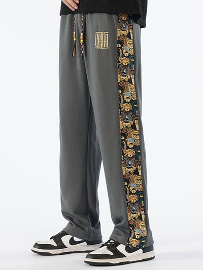 Adalberto® | Bear Print Patchwork Straight Leg Pants