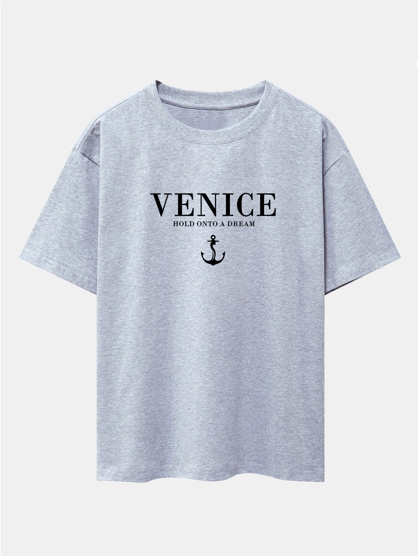 Asher® | Venice Anchor Print Drop Shoulder Oversize T-Shirt