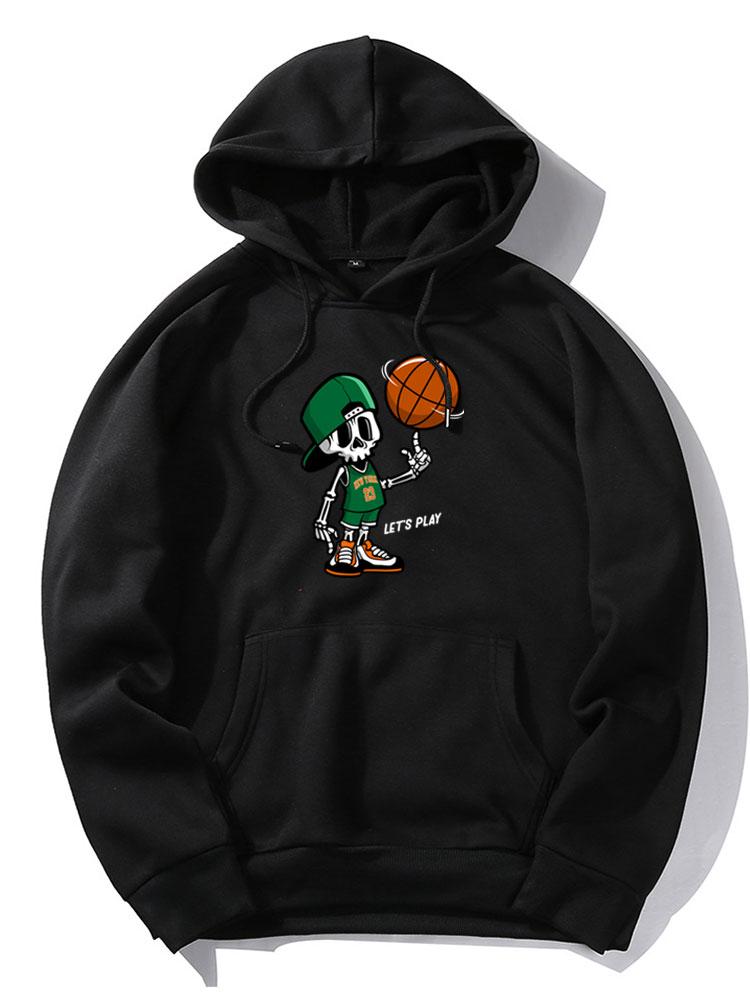 Knox | Basketball Skeleton Print Hoodie