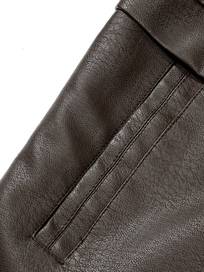 Alfonso | Faux Fur Lined PU Leather Blazer