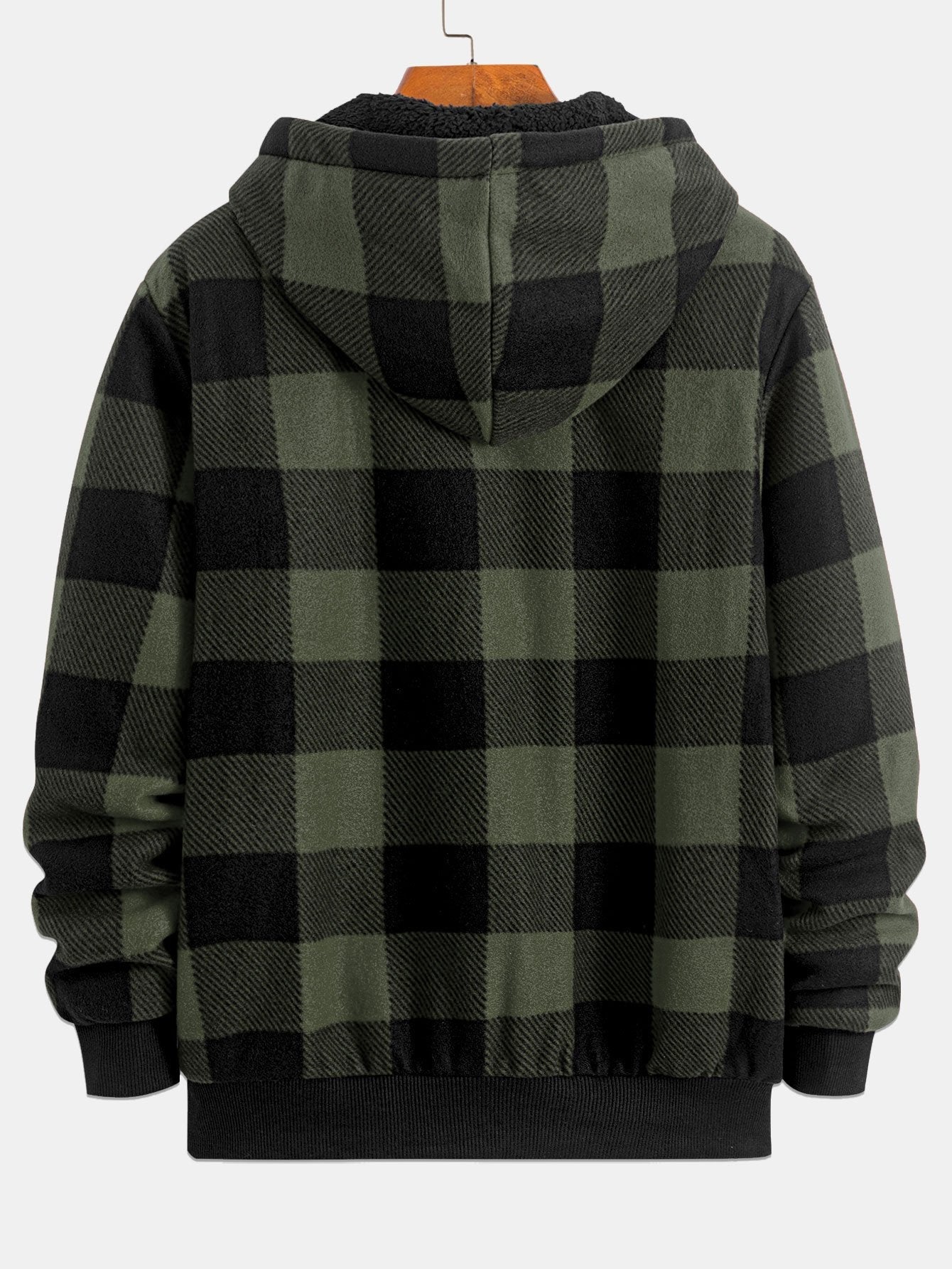 Gary | Teddy Fleece Lined Flannel Plaid Hoodie