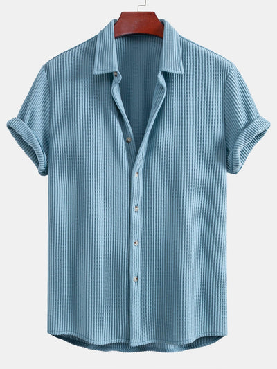 Alex® | Waffle Button Up Shirt & Straight Leg Linen Pants
