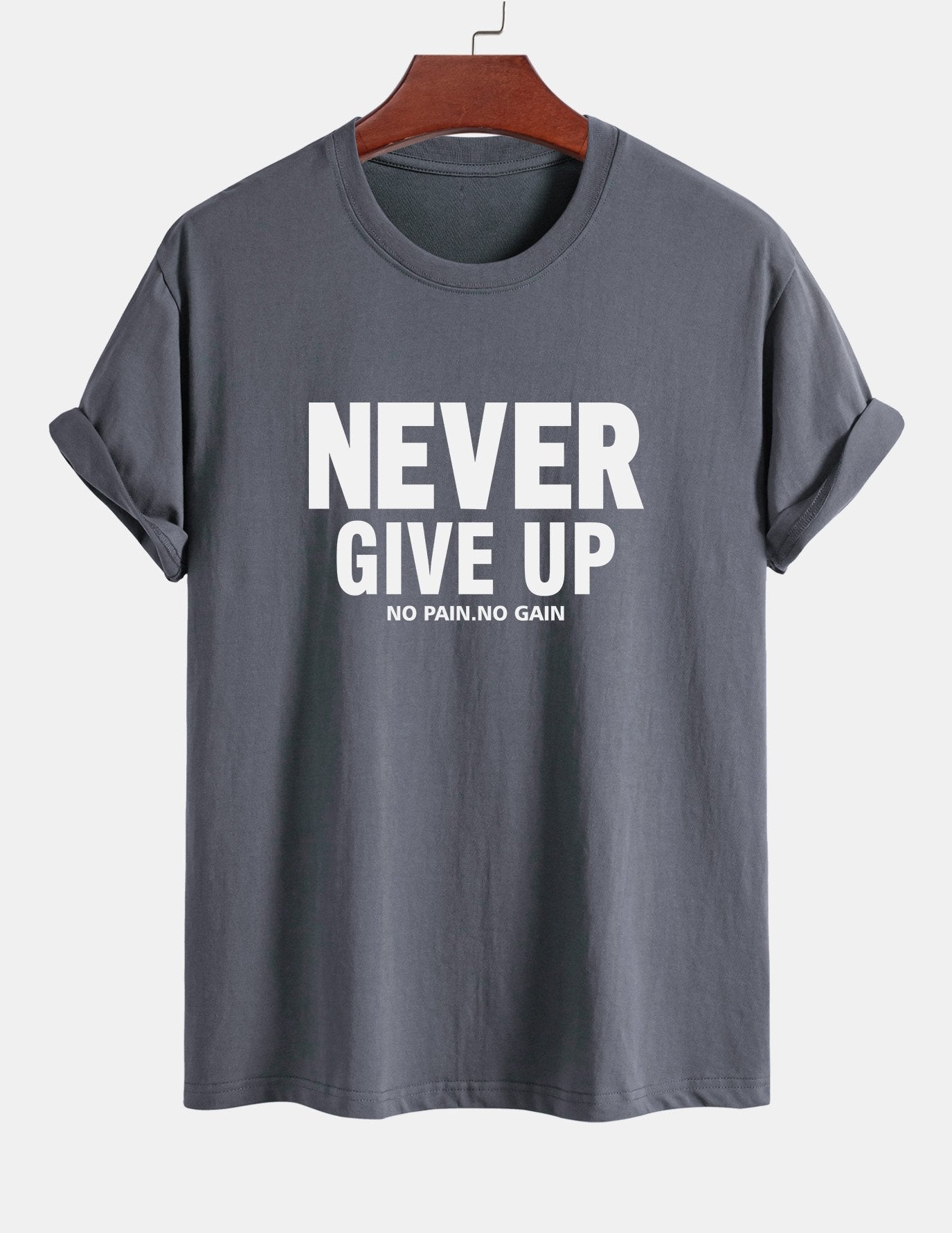 Ubaldo® | Never Give Up Print Cotton T-Shirt