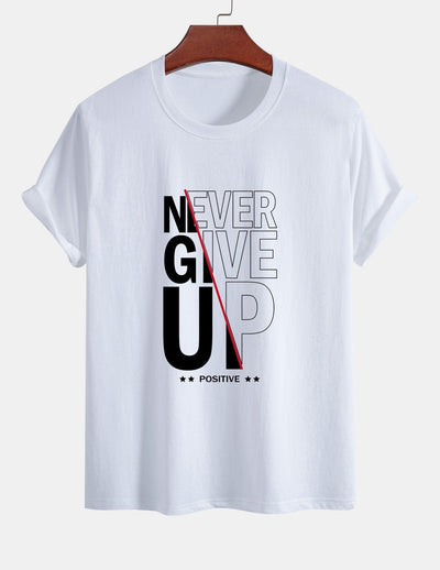 Trasímaco® | Never Give Up Print Cotton T-Shirt