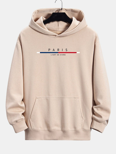 Prince | Paris Stripe Print Relax Fit Hoodie