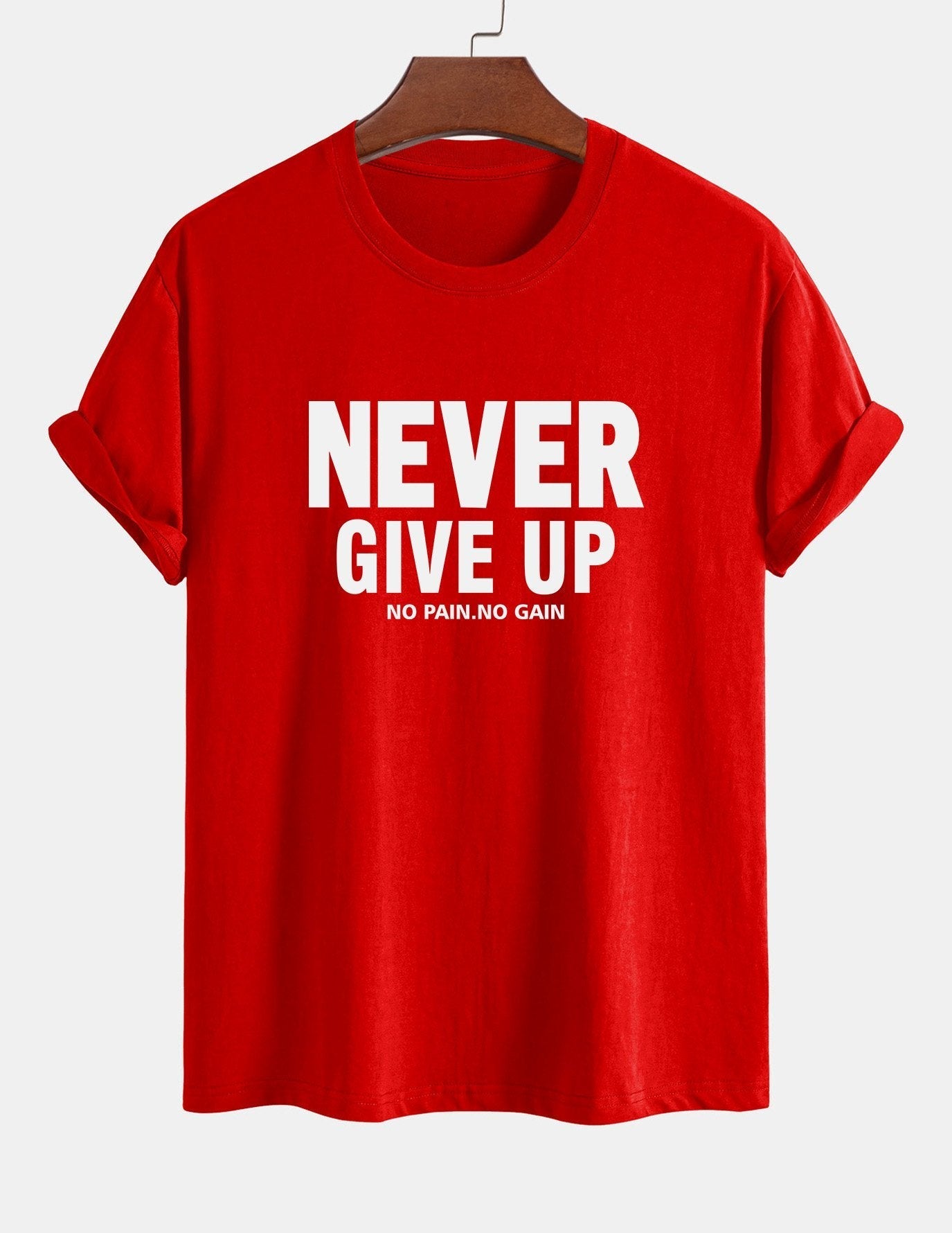 Ubaldo® | Never Give Up Print Cotton T-Shirt