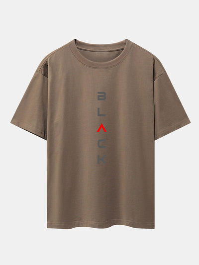 Tadeo® | Black Print Drop Shoulder Oversize T-Shirt