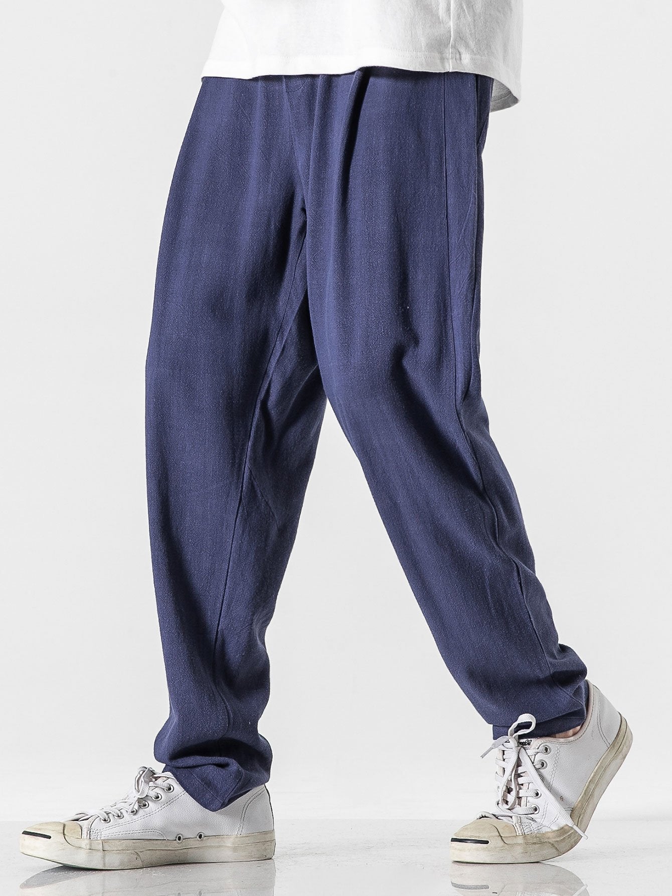 Fausto® | Relax Fit Linen And Cotton Blend Harem Pants
